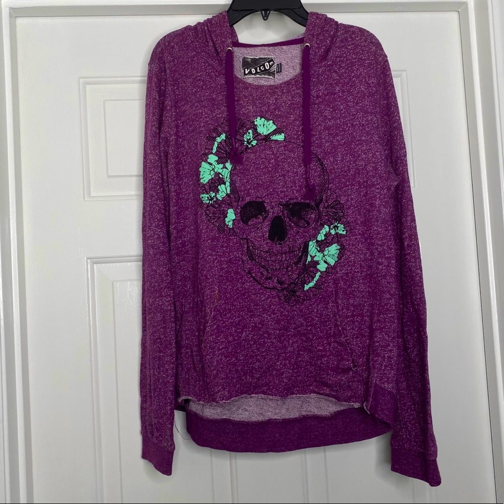Heathered Purple Skull Hoodie